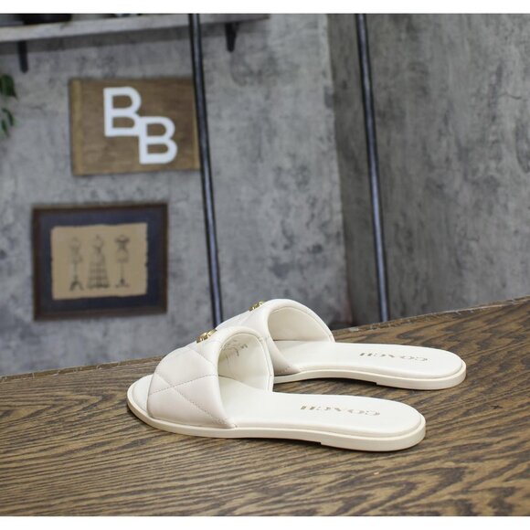 Coach Womens Quilted Slide Holly Sandal CR047 Chalk Off White 5.5B - Picture 2 of 10